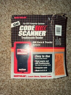 Actron Book & CP9001 Code Scanner for 1982-1993 GM Vehicles Saturn GM MFG USA